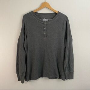 Berne Workwear Gray Henley Long Sleeve Women’s XL